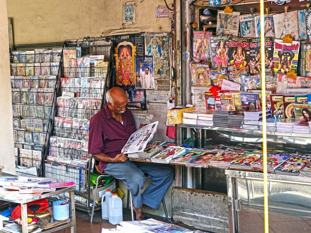 kind newspaper vendor